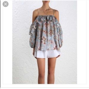 Zimmermann floral off the shoulder top-0